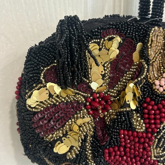 From India to You Beaded Sequin Floral Black Bag Tik Tok Viral New Release NWT - Picture 6 of 6
